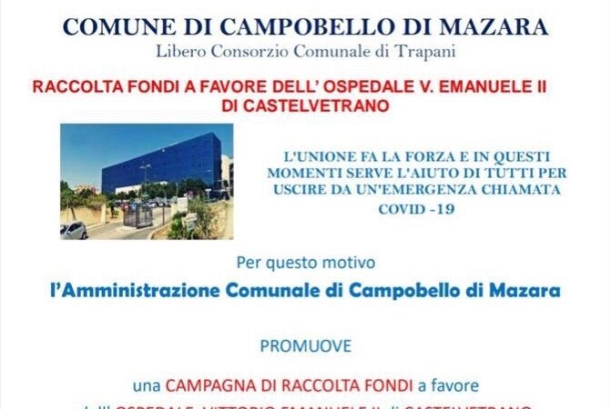 Coronavirus, la Giunta di Campobello promuove raccolta fondi per l’ospedale di Castelvetrano