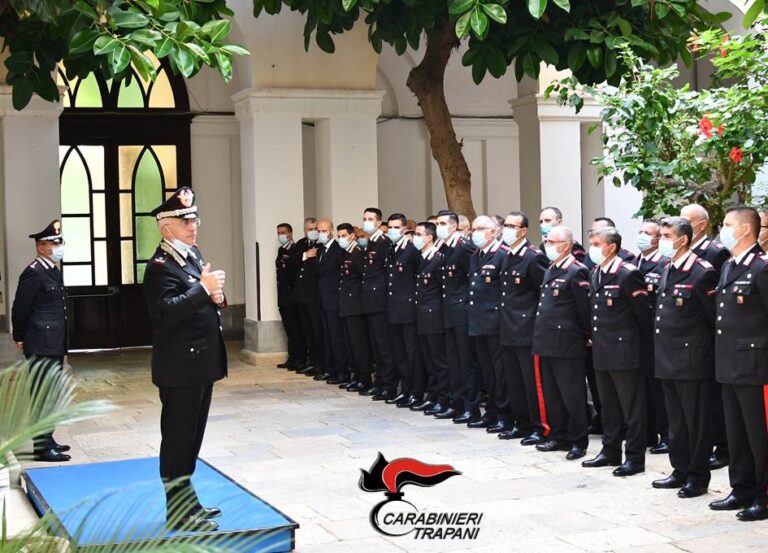 Visita del nuovo comandante della Legione carabinieri Sicilia presso il comando provinciale di Trapani