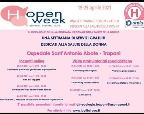 Giornata nazionale della Salute della Donna, dal 19 al 25 aprile porte aperte all’ospedale di Trapani