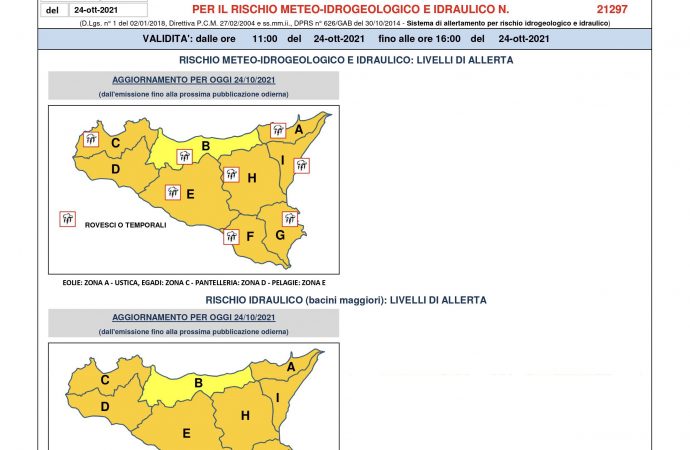 Allerta Meteo Arancione, Nuovo Avviso di rischio meteo idrogeologico-idraulico per le prossime 24 ore