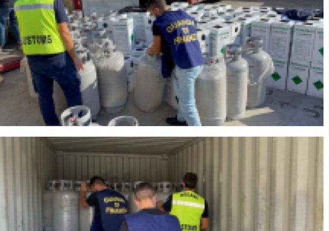 Sequestrate nel porto di Palermo oltre 5,5 tonnellate di gas contraffatti provenienti dalla Cina e destinate a  Marsala