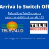 Switch off del digitale terrestre, Televallo dal 5 maggio sarà visibile sul canale 115 in 6 province siciliane